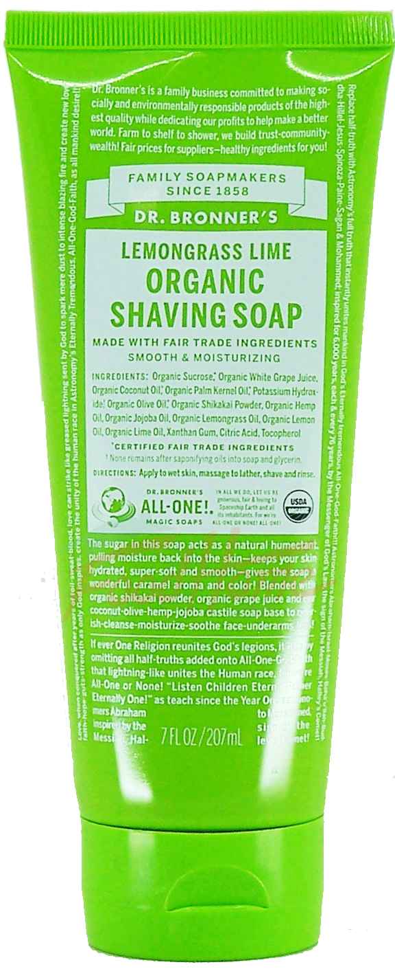 Dr. Bronner's Magic Family Soapmakers lemongrass lime organic shaving soap Full-Size Picture